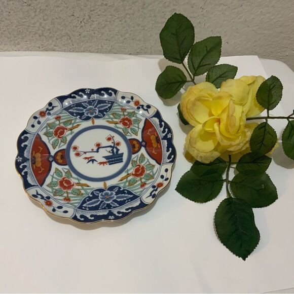 BONZAI TREE ARITA IMARI PORCELAIN PLATE 7 INCHES  BONZAI TREE JAPAN EUC  G6 - Picture 2 of 9